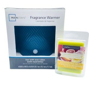 Fragrance Warmer Navy‎ Blue Mainstays Use With Wax Cubes + 6 scented wax cubes